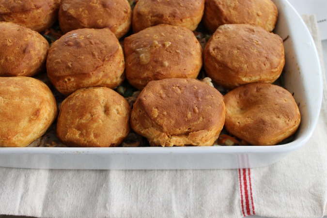 chicken pot pie with buttermilk biscuits